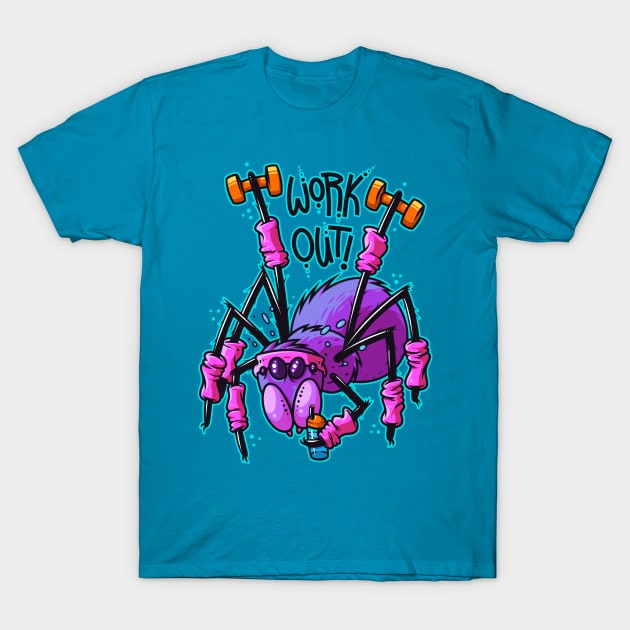 Workout Spider Teal T Shirt TeePublic